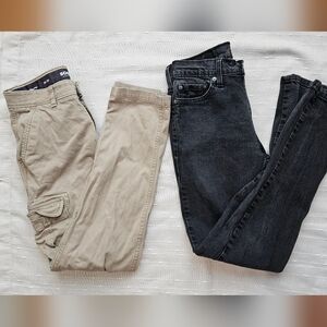 Mens 30x32 Sonoma Beige Cargo Pants and Levis Black Jeans